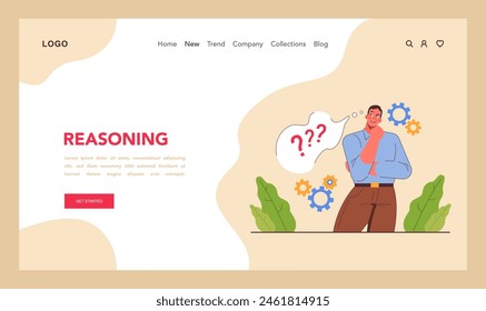 Cognitive skill web banner or landing page. Human cognitive function, ability or capacity to process data. Intellect development. Learning skill, memory and attention span. Flat vector illustration