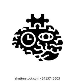 cognitive skills neuroscience neurology glyph icon vector. cognitive skills neuroscience neurology sign. isolated symbol illustration
