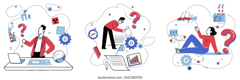 Ilustración vectorial de habilidades cognitivas. La concentración es el arquitecto que sienta las bases para la construcción de los logros cognitivos Las habilidades cognitivas sinfónicas juegan en segundo plano como orquestas intelectuales