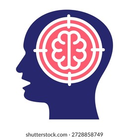 Ilustración vectorial de estilo de relleno de color de icono de sistema cognitivo