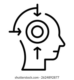 Cognitive system icon outline vector. Visual perception. Sensory process