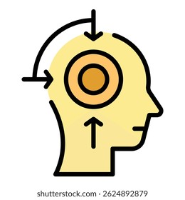 Cognitive system icon outline vector. Visual perception. Sensory process color flat