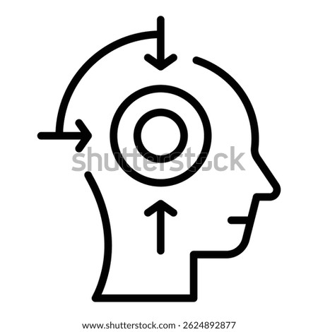 Cognitive system icon outline vector. Visual perception. Sensory process