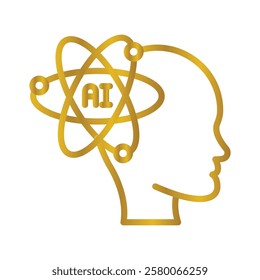 Cognitive Thinking Color gradient illustration vector icon which can easily modify or edit 