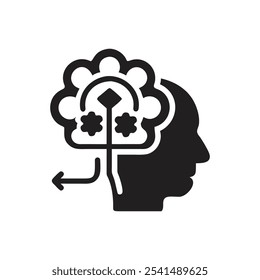 Icono de pensamiento cognitivo - sobre fondo blanco