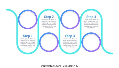 Cognitive wellbeing infographic chart design template. Abstract infochart with copy space. Instructional graphics with 4 step sequence. Visual data presentation. Roboto Medium, Light fonts used