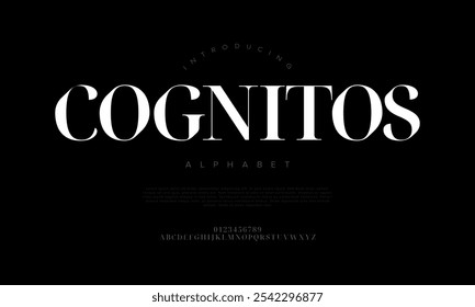 Cognitos typography beauty fashion elegant minimalist serif italic fonts decorative wedding vintage retro logos. Minimal luxury font alphabet logo. Vector illustration