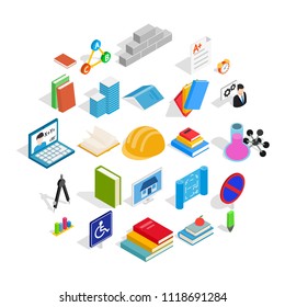 Cognizance icons set. Isometric set of 25 cognizance vector icons for web isolated on white background