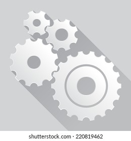 Cogs, cogwheels, gears - in flat design
