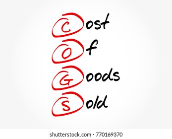 COGS – Cost of Goods Sold acronym, business concept background