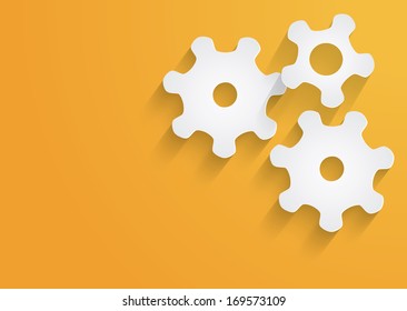 Cogs  flat long shadow