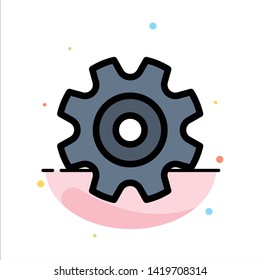 Cogs, Gear, Setting, Wheel Abstract Flat Color Icon Template