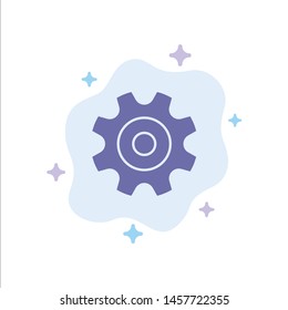 Cogs, Gear, Setting, Wheel Blue Icon on Abstract Cloud Background