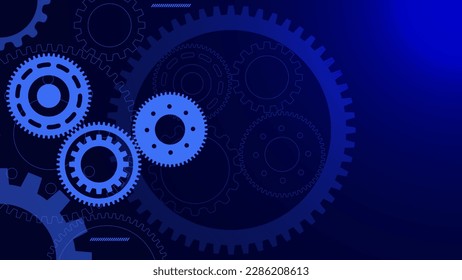 Cogs and gear wheel mechanism for mechanical engineering and technical background design concept. Vector illustration.