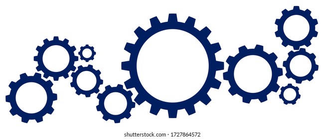 Cogs and gear wheel mechanisms. Abstract technical template background. Connection and engineering.