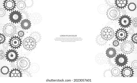 Cogs and gear wheel mechanisms. Abstract technical background of mechanical engineering.