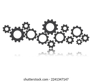 Cogs and gear wheel mechanisms. Abstract technical template background. Connection and engineering, Teamwork concept.