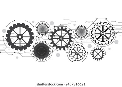 Les roulettes et les roulettes de vitesse. Concepts et idées pour la technologie numérique de pointe et la conception d'ingénierie.  Abstrait arrière-plan technique de l'ingénierie mécanique