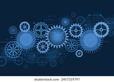 Cogs and gear wheel mechanisms. Concepts and ideas for hi-tech digital technology and engineering design