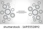 Cogs and gear wheel mechanisms. Hi-tech digital technology and engineering. Abstract technical background