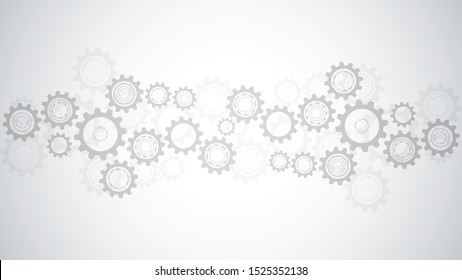 Cogs and gear wheel mechanisms. Hi-tech digital technology and engineering. Abstract technical background.