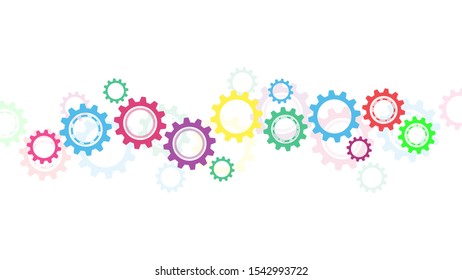 Cogs and gear wheel mechanisms. Hi-tech digital technology and engineering. Abstract technical background