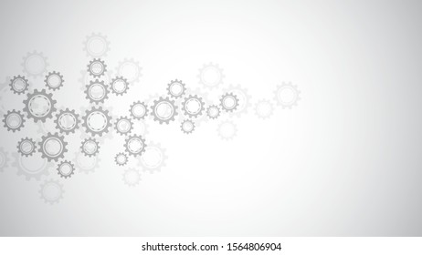 Cogs and gear wheel mechanisms. Hi-tech digital technology and engineering. Abstract technical background