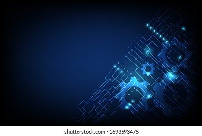 Cogs and gear wheel mechanisms. Hi-tech digital technologyconcept, futuristic digital innovation background vector illustration
