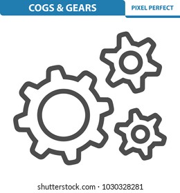 Cogs & Gears Icon. Professional, pixel perfect icons optimized for both large and small resolutions. EPS 8 format. 12x size for preview.
