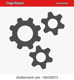 Cogs, Gears Icon. Professional, pixel perfect icon optimized for both large and small resolutions. EPS 8 format.