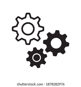cogs and gears icon vector isolated
