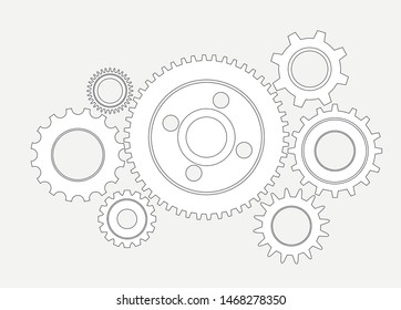 cogs and gears, isolated business infographics, mechanical elements
