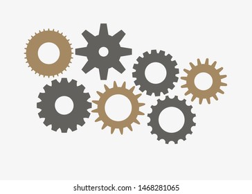 cogs and gears, isolated business infographics, mechanical elements
