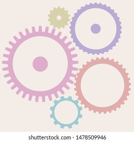 cogs and gears, isolated business infographics, mechanical elements