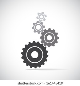 Cogs (gears) on light background. Vector