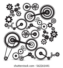 Cogs, Gears. Retro Machinery Vector Symbol.