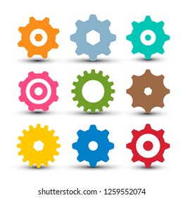Cogs - Gears Set. Vector og Icon. Gear Symbol Isolated.