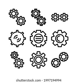icono de cogs o logotipo símbolo de signo aislado ilustración vectorial - Colección de iconos vectoriales de estilo negro de alta calidad
