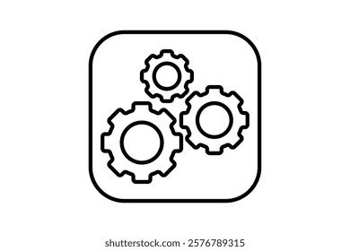 Cogs Interlocking icon. icon related to Start Up. suitable for web site, app, user interfaces, printable etc. line icon style. simple vector design editable