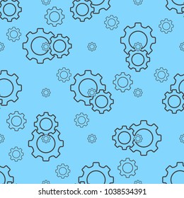 Cogs seamless pattern, technical background, vector illustration