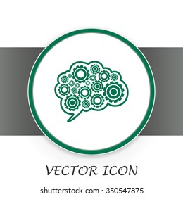 Cogs in the shape of a human brain. Vector Illustration