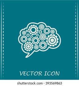 Cogs in the shape of a human brain. Vector Illustration