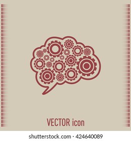 Cogs in the shape of a human brain. Vector Illustration