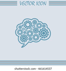 Cogs in the shape of a human brain. Vector Illustration