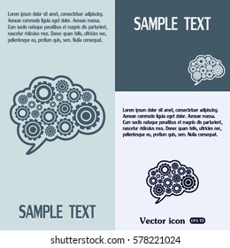 Cogs in the shape of a human brain. Vector Illustration