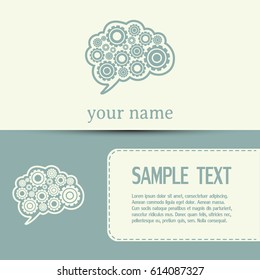 Cogs in the shape of a human brain. Vector Illustration