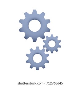 Cogs symbol on white background, settings icon, vector illustration