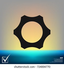 Cogs symbol on white background, settings icon, vector illustration