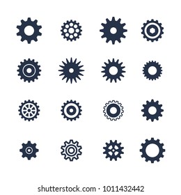 Cogs symbol set on white background, settings icon, vector illustration