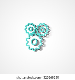 Cogs. web icon on white background.